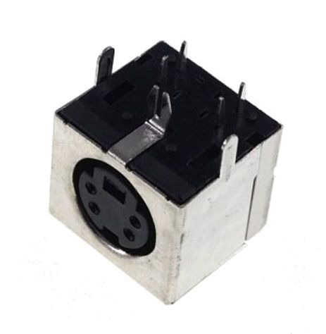 DIN-4 mini connector female zwart PCB